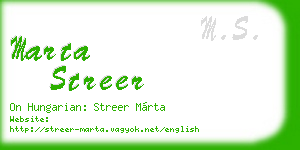 marta streer business card